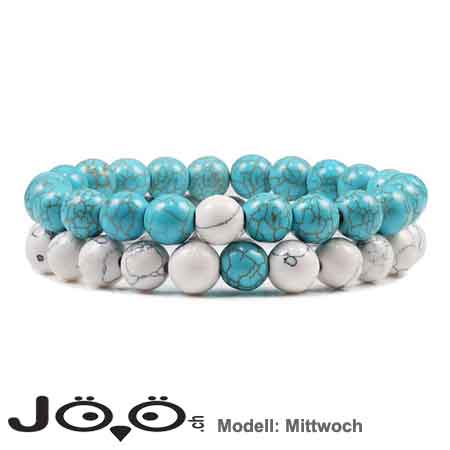 Bracelet double rang avec perles naturelles en pierre de lave modèle mercredi