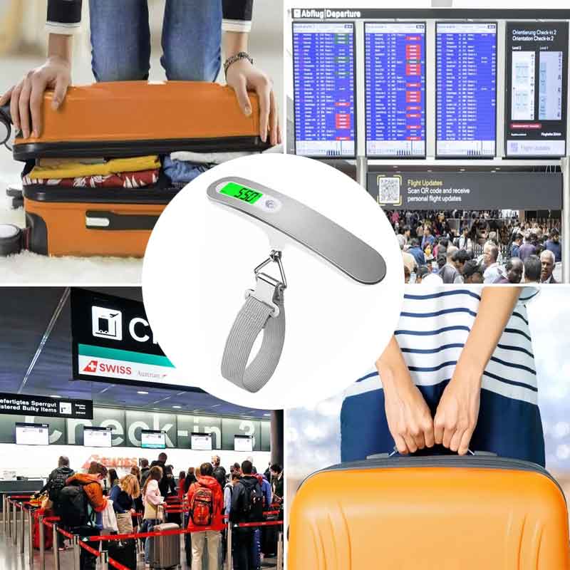 Die digitale Handgepäck- oder Kofferwaage von agroswiss ist ein Gerät, das verwendet wird, um das Gewicht von Handgepäck oder Koffern zu messen. Es handelt sich um eine kompakte, tragbare Waage, die speziell für Reisende entwickelt wurde, um sicherzustellen, dass das Gepäck den Gewichtsanforderungen der Fluggesellschaften entspricht. 