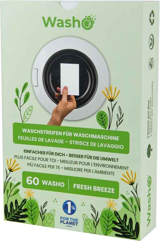 Washo est environ 20 fois plus léger que les lessives traditionnelles et vous libère enfin de la nécessité de trimballer de lourdes lessives pour laver vos vêtements en douceur.